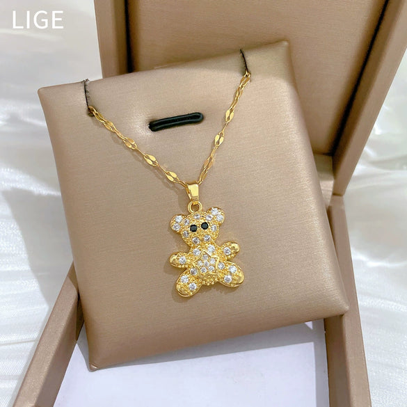 Necklace Stainless Steel Copper Fivepointed Star Geometric Light Luxury Elegant Gorgeous For Women