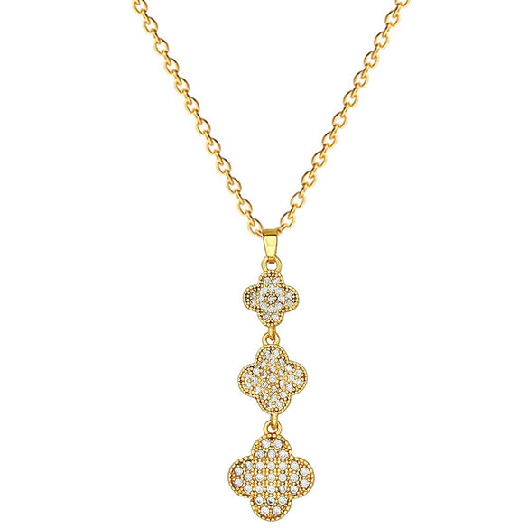 Necklace Stainless Steel Copper Fourleaf Flower Animal Zodiac Cartoon Style