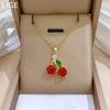 Necklace Stainless Steel Copper Fruit Red Cherry Geometric Cartoon Style Light Luxury Elegant Gorgeous Unisex