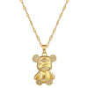 Necklace Stainless Steel Copper Geometric Bear Light Luxury Temperament Gorgeous Full Diamond Allmatch Clavicle Chain Unisex