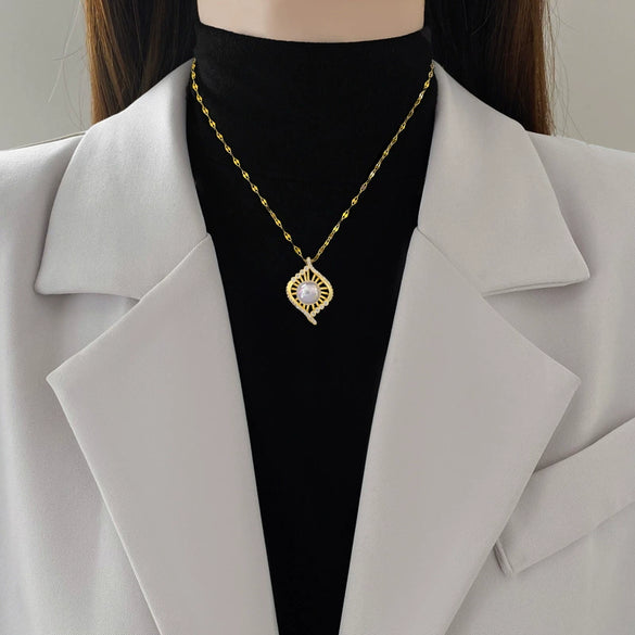 Necklace Stainless Steel Copper Geometric Bird's Nest Style