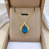 Necklace Stainless Steel Copper Geometric Blue Water Drop Light Luxury Elegant Gorgeous Unisex