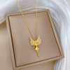 Necklace Stainless Steel Copper Geometric Butterfly Flower Fairy Luxury Temperament Gorgeous For Women