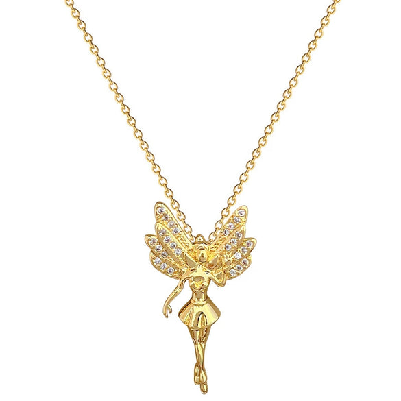 Necklace Stainless Steel Copper Geometric Butterfly Flower Fairy Luxury Temperament Gorgeous For Women