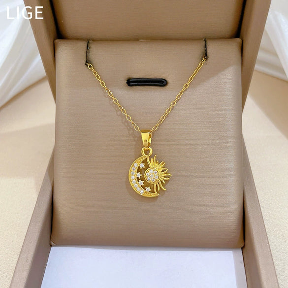 Necklace Stainless Steel Copper Geometric Cartoon Minimalist Style