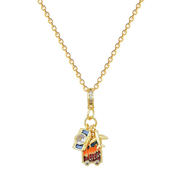 Necklace Stainless Steel Copper Geometric Cartoon Minimalist Style