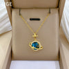 Necklace Stainless Steel Copper Geometric Cartoon Starry Sky Stars Moon Design