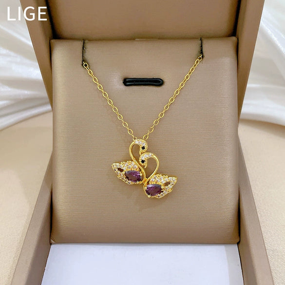 Necklace Stainless Steel Copper Geometric Cartoon Style