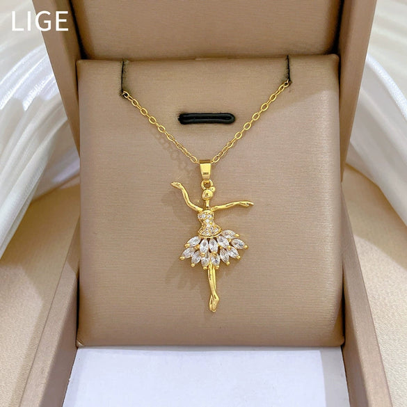 Necklace Stainless Steel Copper Geometric Cartoon Style