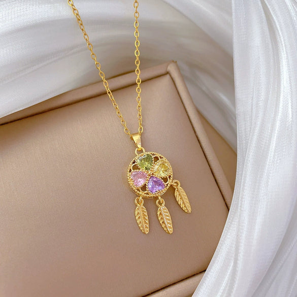Necklace Stainless Steel Copper Geometric Cartoon Style