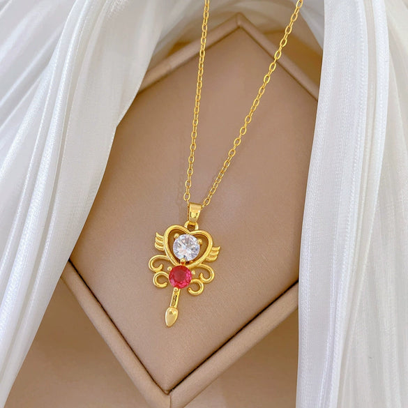 Necklace Stainless Steel Copper Geometric Cartoon Style