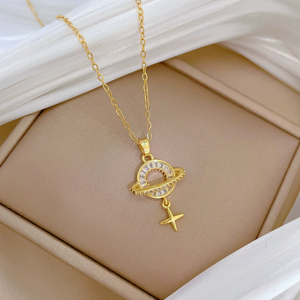 Necklace Stainless Steel Copper Geometric Cartoon Style