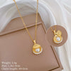 Necklace Stainless Steel Copper Geometric Double Pearl Shell Light Luxury Elegant Gorgeous Unisex
