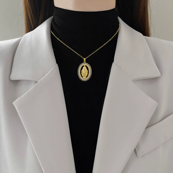 Necklace Stainless Steel Copper Geometric Egg Shaped Cartoon Minimalist
