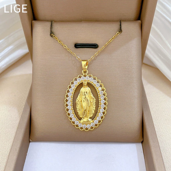 Necklace Stainless Steel Copper Geometric Egg Shaped Cartoon Minimalist