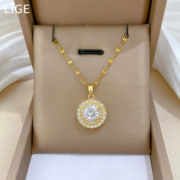 Necklace Stainless Steel Copper Geometric Electroplating For Women