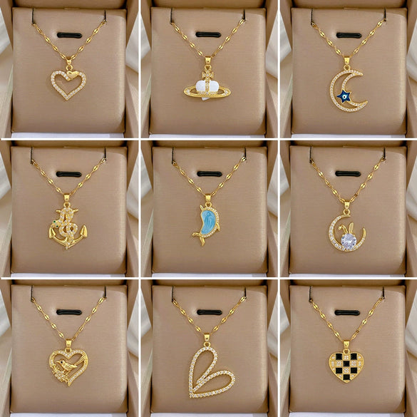 Necklace Stainless Steel Copper Geometric Electroplating For Women