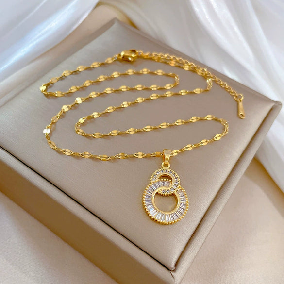 Necklace Stainless Steel Copper Geometric Electroplating For Women