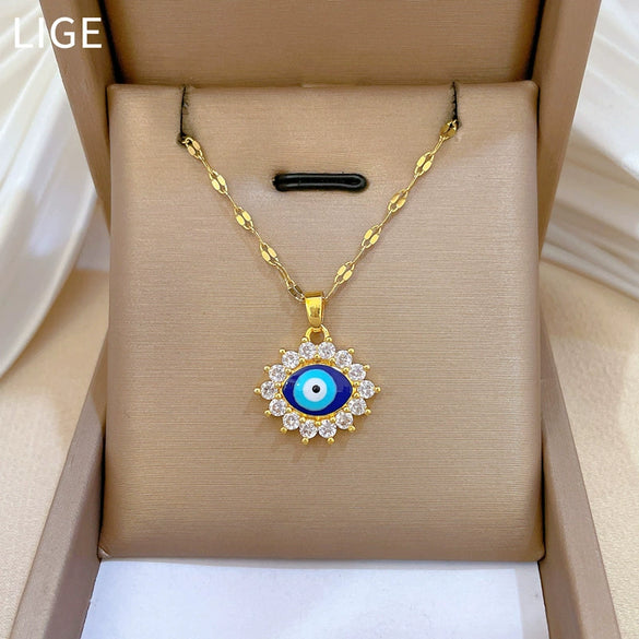 Necklace Stainless Steel Copper Geometric Electroplating Minimalist For Women