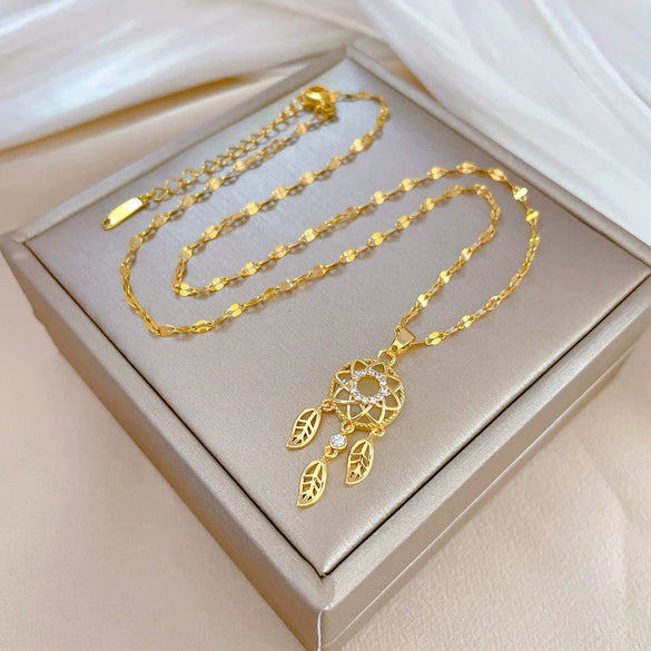 Necklace Stainless Steel Copper Geometric Electroplating Natural Style For Women