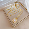 Necklace Stainless Steel Copper Geometric Electroplating Women's