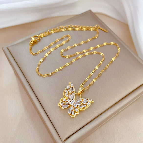 Necklace Stainless Steel Copper Geometric Electroplating Women's