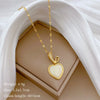 Necklace Stainless Steel Copper Geometric Element Love Full Diamond Light Luxury Temperament Gorgeous Allmatch Clavicle Chain Unisex