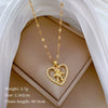 Necklace Stainless Steel Copper Geometric Element Love Full Diamond Light Luxury Temperament Gorgeous Allmatch Clavicle Chain Unisex