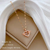 Necklace Stainless Steel Copper Geometric Element Love Full Diamond Light Luxury Temperament Gorgeous Allmatch Clavicle Chain Unisex