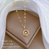 Necklace Stainless Steel Copper Geometric Element Love Full Diamond Light Luxury Temperament Gorgeous Allmatch Clavicle Chain Unisex