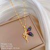 Necklace Stainless Steel Copper Geometric Flower Elf Wings Light Luxury Elegant Gorgeous Unisex