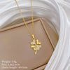 Necklace Stainless Steel Copper Geometric Four Leaf Flower Full Diamond