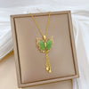 Necklace Stainless Steel Copper Geometric Green Butterfly Tassel Cartoon Minimalist Light Luxury Elegant Gorgeous Unisex
