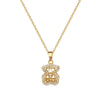 Necklace Stainless Steel Copper Geometric Hollow Bear Full Diamond Women's Allmatch Clavicle Chain Light Luxury Elegant Gorgeous