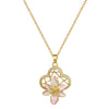 Necklace Stainless Steel Copper Geometric Hollow Oil Dropping Flowers Light Luxury Elegant Gorgeous Allmatch Clavicle Chain Unisex
