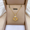 Necklace Stainless Steel Copper Geometric Hollow Shell With Beads Light Luxury Temperament Gorgeous Unisex Allmatch Clavicle Chain