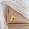 Necklace Stainless Steel Copper Geometric Kitty Full Diamond Light Luxury Elegant Gorgeous Unisex Allmatch Clavicle Chain