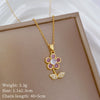Necklace Stainless Steel Copper Geometric Leaf Five Petal Flower Light Luxury Elegant Gorgeous Unisex