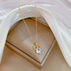Necklace Stainless Steel Copper Geometric Light Luxury Elegant Bow Full Diamond