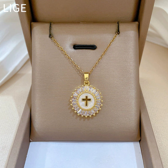 Necklace Stainless Steel Copper Geometric Light Luxury Elegant Gorgeous Cartoon Style