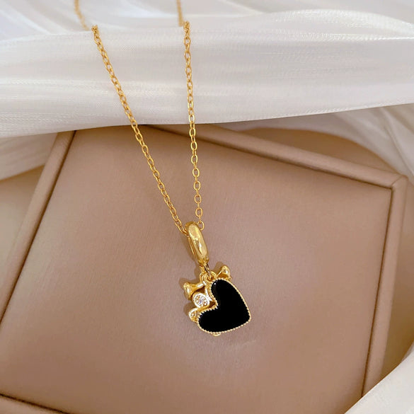 Necklace Stainless Steel Copper Geometric Light Luxury Love Puppy Paw Design