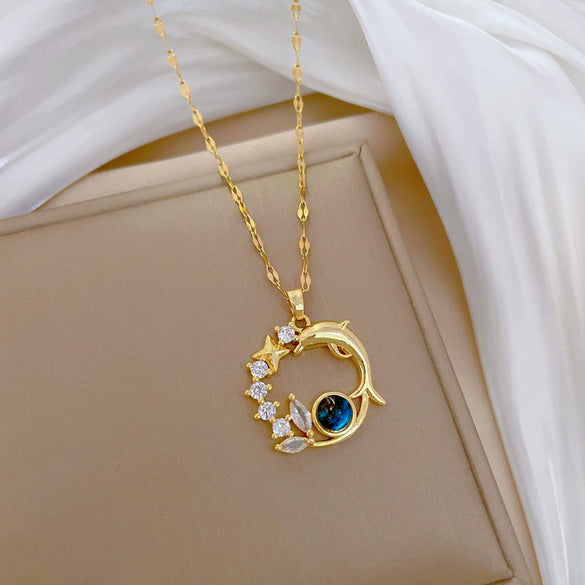 Necklace Stainless Steel Copper Geometric Light Luxury Style