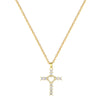 Necklace Stainless Steel Copper Geometric Love Cross Full Diamond Light Luxury Temperament Gorgeous Unisex