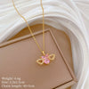 Necklace Stainless Steel Copper Geometric Love Wings Hollow Design For Women