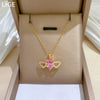 Necklace Stainless Steel Copper Geometric Love Wings Hollow Design For Women