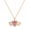 Necklace Stainless Steel Copper Geometric Love Wings Hollow Design For Women