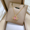 Necklace Stainless Steel Copper Geometric Love Wings Hollow Design For Women