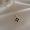Necklace Stainless Steel Copper Geometric Lucky Grass Flower Light Luxury Elegant Gorgeous Unisex
