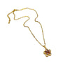 Necklace Stainless Steel Copper Geometric Pomegranate Red Five Leaf Flower Light Luxury Minimalist Unisex