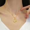 Necklace Stainless Steel Copper Geometric Rotating Flower Electroplating Women's